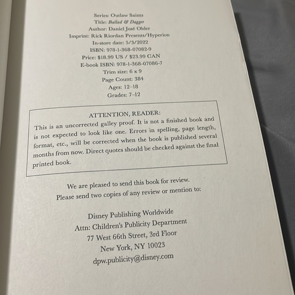 Ballad & Dagger: Outlaw Saints Book 1 by Daniel Jose Older paperback - Picture 5 of 6